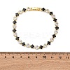 Brass Rhombus Cubic Zirconia Cup Chain Necklaces for Women NJEW-U033-01G-03-5