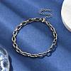 304 Stainless Steel Dapped Chains Bracelets for Men & Women BJEW-D042-26P-3