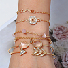 6Pcs 6 Styles Iron Alloy Link Bracelets Set for Women  JJ5494-8-1