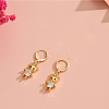 Cute Bear Brass Clear Cubic Zirconia Hoop Earrings LS-GQ2099-5