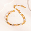 304 Stainless Steel Cable Chain Bracelets for Women BJEW-Z134-01G-1