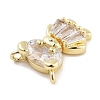 Brass Pave Clear Cubic Zirconia Pendants KK-Z061-18G-01-2