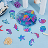 22Pcs 11 Styles Stainless Steel Etched Metal Embellishments Pendants STAS-HS0001-52-3