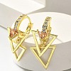 Brass Clear Cubic Zirconia Hoop Earrings EJEW-M047-13G-1