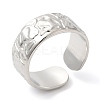 Non-Tarnish 304 Stainless Steel Textured Open Cuff Ring for Women RJEW-I098-26P-1