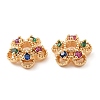 Brass & Cubic Zirconia Bead Caps KK-F860-67G-2