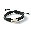 Adjustable Cowhide Leather Cord Braided Bracelets BJEW-JB04438-02-1