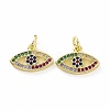 Brass Micro Pave Cubic Zirconia Pendants KK-E068-VF082-2