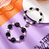 2Pcs Glass & Synthetic Turquoise Beads Stretch Bracelets BJEW-JB12483-02-2