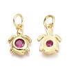 Brass Micro Pave Cubic Zirconia Pendants KK-P187-12F-G-2