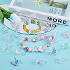 50Pcs 10 Colors UV Plating Rainbow Iridescent Transparent Acrylic Beads TACR-SC0001-30-4