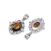 Brass Micro Pave Clear Cubic Zirconia Pendants KK-P302-23P-2