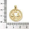 Rack Plating Brass Micro Pave Cubic Zirconia Pendants KK-P241-01G-3