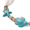 Summer Beach Starfish Turtle Adjustable Anklets AJEW-AN00634-01-3