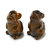 Natural Tiger Eye Carved Healing Mouse Figurines DJEW-D012-02B-1