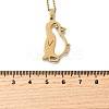 304 Stainless Steel Laser Cut Penguin Pendant Necklaces for Women Men NJEW-Q032-01C-G-5