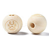 Unfinished Natural Wood European Beads WOOD-S045-148-4