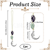 Nuggets Natural Amethyst & Green Aventurine Pouch Pendant Decorations HJEW-WH20002-03C-2
