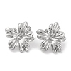 304 Stainless Steel Flower Stud Earrings EJEW-D281-12S-1