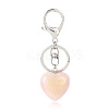 Natural Rose Quartz Heart with Eye of Horus Keychain PW-WG82166-10-1