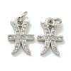 Rack Plating Brass Micro Pave Cubic Zirconia Pendants KK-K386-02K-P-1