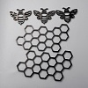 PVC Plastic Farmhouse Honey Bee & Honey Comb Wall Decorations AJEW-WH0347-97B-1