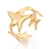 Ion Plating(IP) 304 Stainless Steel Cuff Rings for Women RJEW-N052-09G-1