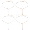 4Pcs Alloy Bowknot Pendant Necklaces for Women NJEW-LP0001-28A-1
