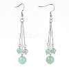 Natural Green Aventurine Dangle Earrings EJEW-JE02813-07-1