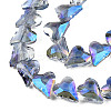Electroplate Transparent Glass Beads Strands EGLA-N002-44-10-3
