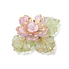 Brass Glass Seed Beaded Flower Pendants PALLOY-MZ01118-03-3