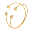 Ion Plating(IP) 304 Stainless Steel Wrap Cuff Bangle for Women BJEW-P331-17G-1