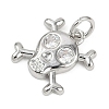 Brass Micro Pave Clear Cubic Zirconia Pendants KK-L231-10P-2