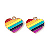 Rainbow Color Pride Alloy Enamel Pendants ENAM-K067-16-1