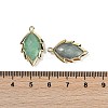 Natural Green Fluorite Faceted Leaf Pendants G-I375-04G-01-3
