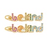 Brass Micro Pave Colorful Cubic Zirconia Pendants X-KK-P353-08G-1