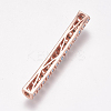 Brass Micro Pave Cubic Zirconia Tube Beads ZIRC-K073-47-01RG-2