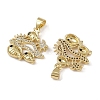 Brass Micro Pave Cubic Zirconia Pendants KK-I358-064G-04-2