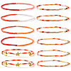 12Pcs Christmas Glass Seed Bead Stretch Bracelet Set ZO6526-1-1