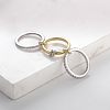Stainless Steel Micro Pave Clear Cubic Zirconia Stackable Finger Rings WGD96BD-03-4