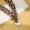 Cloth Leopard Print Scarf Necklaces with Alloy Pendant FS-WG91A7A-04-1