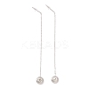 Crystal Rhinestone Half Round Dangle Stud Earrings EJEW-A067-15P-4