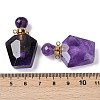 Natural Mixed Stone Openable Perfume Bottle Pendants G-I381-02G-4