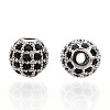 Rack Plating Brass Cubic Zirconia Beads LS-ZIRC-S001-6mm-B03-2