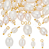 40Pcs 4 Styles Natural Cultured Freshwater Pearl Pendants PALLOY-ME00011-1