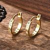 Brass Micro Pave Clear Cubic Zirconia Hoop Earrings EJEW-H125-18G-1
