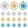 18Pcs 3 Colors Ion Plating(IP) 304 Stainless Steel Pendants STAS-DC0014-15-1