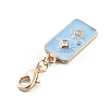 Alloy Rhinestone & Enamel Pendant Decoration HJEW-P021-01J-G-2