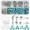 DIY Mixed Shapes Alloy & Synthetic Turquoise Dangle Earring Making Kits DIY-FS0006-33-1