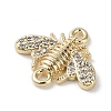Brass Micro Pave Clear Cubic Zirconia Connector Charms KK-G491-43G-2